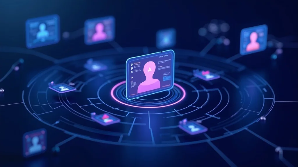 Customer persona cards with demographic data connected to target audience diagram