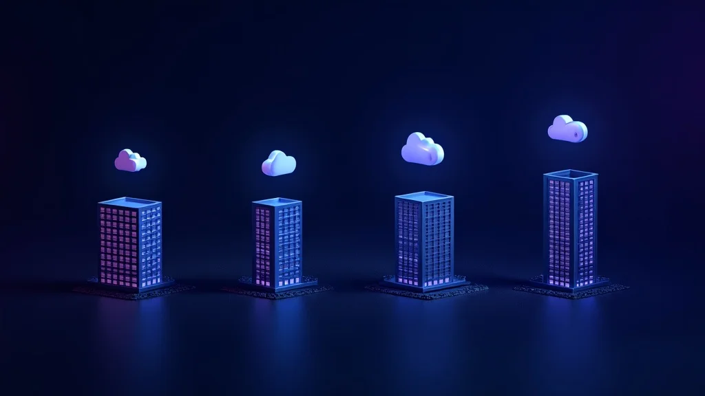 Visual comparison of four web hosting types: shared, VPS, cloud, and dedicated server options